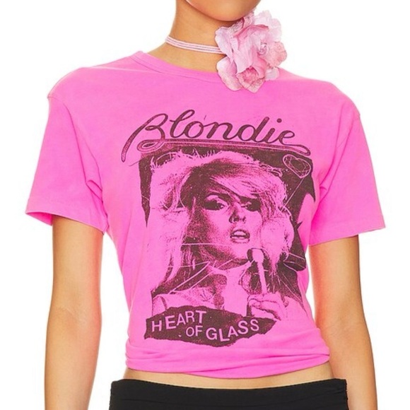 Daydreamer Tops - Daydreamer Blondie Heart of Glass Pink Graphic Tee Small